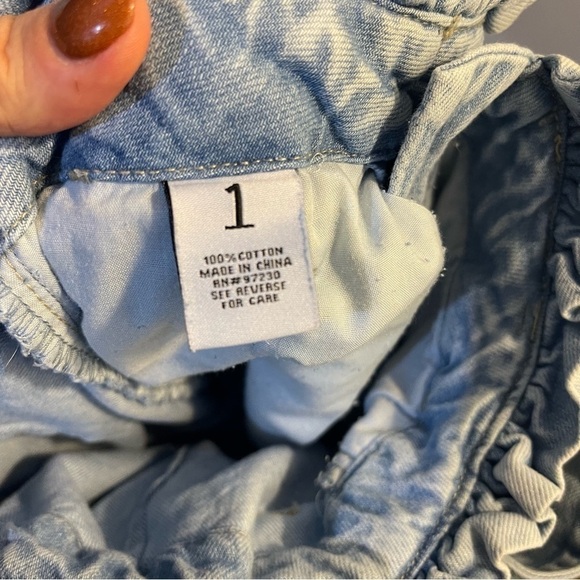 Almost Famous Jeans Paperbag Boho Wide‎ Leg Light Denim Juniors 1 - Picture 6 of 6